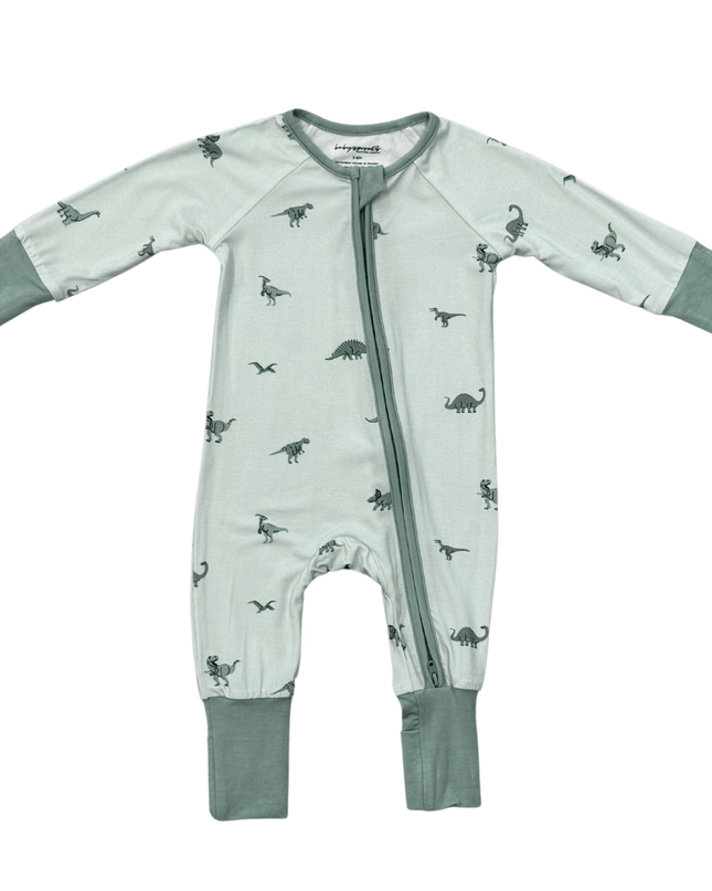 Long Sleeve Zip Romper | Dinosaur