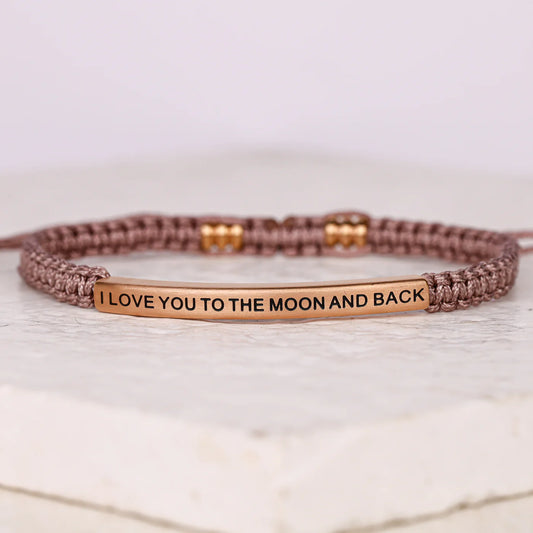 I Love You To The Moon & Back | Taupe Rope