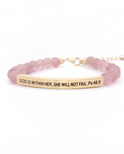 God Is Within Her She Will Not Fail  | Pink Quartz