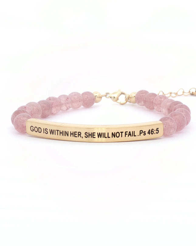 God Is Within Her She Will Not Fail  | Pink Quartz