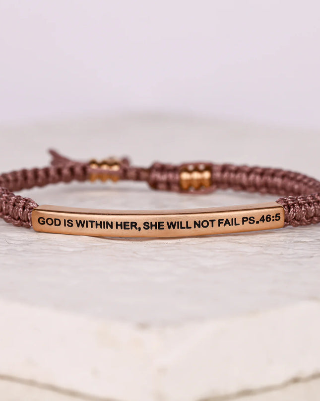 God Is Within Her She Will Not Fail | Taupe Rope