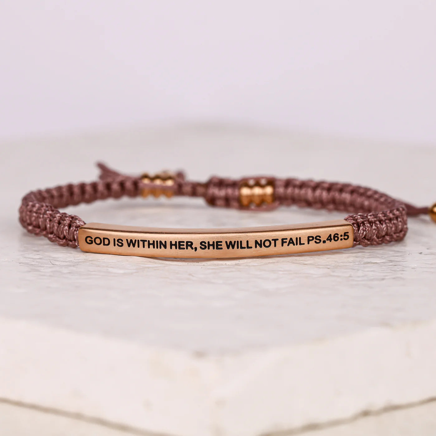 God Is Within Her She Will Not Fail | Taupe Rope