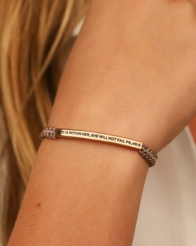 God Is Within Her She Will Not Fail | Taupe Rope