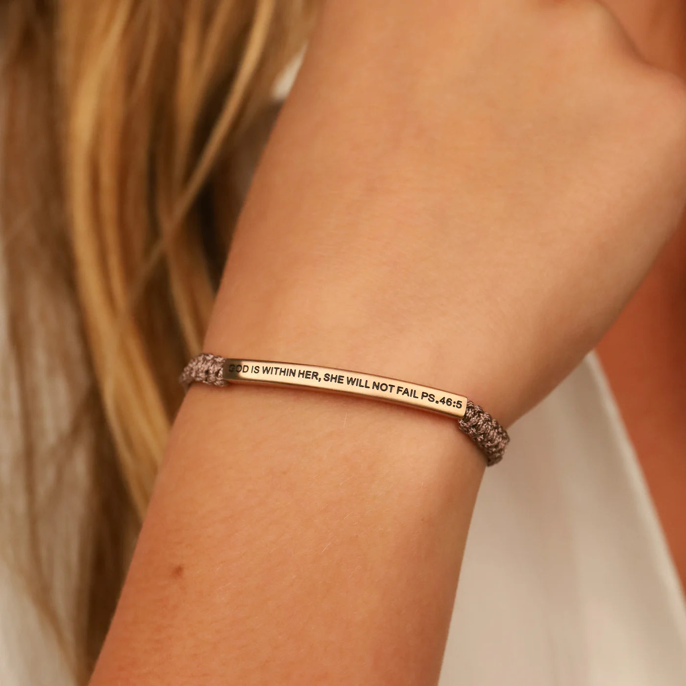 God Is Within Her She Will Not Fail | Taupe Rope