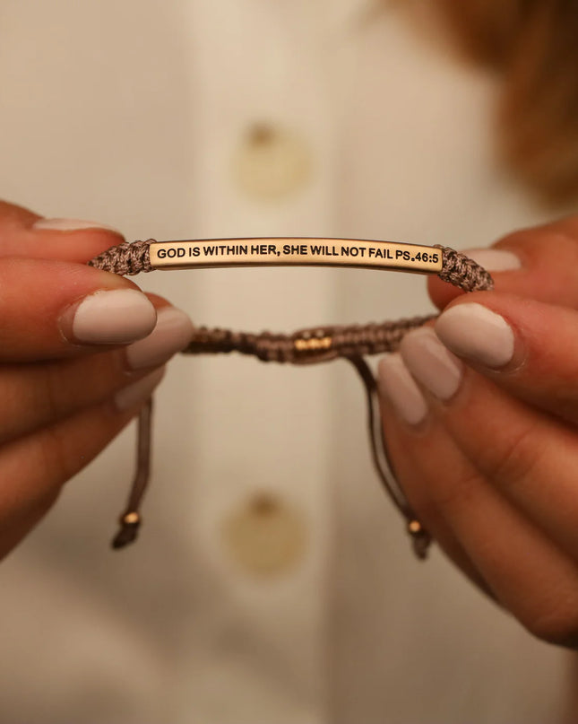 God Is Within Her She Will Not Fail | Taupe Rope