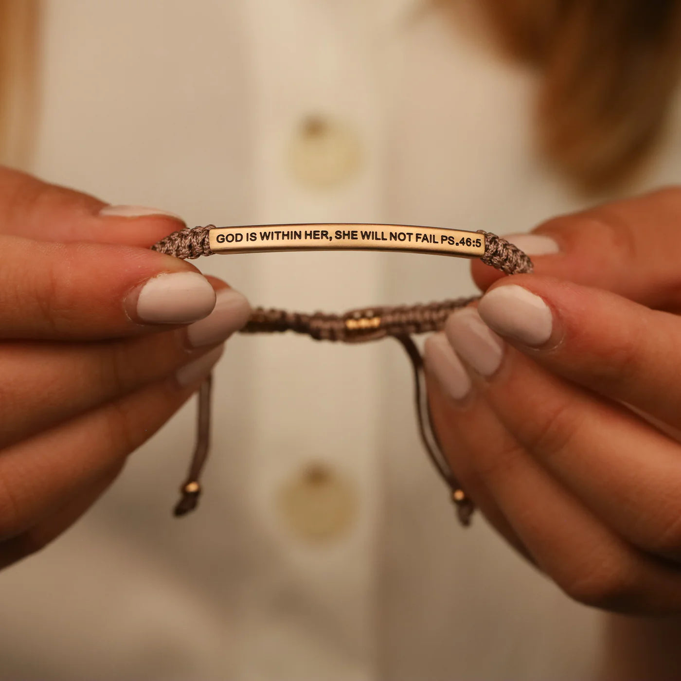 God Is Within Her She Will Not Fail | Taupe Rope