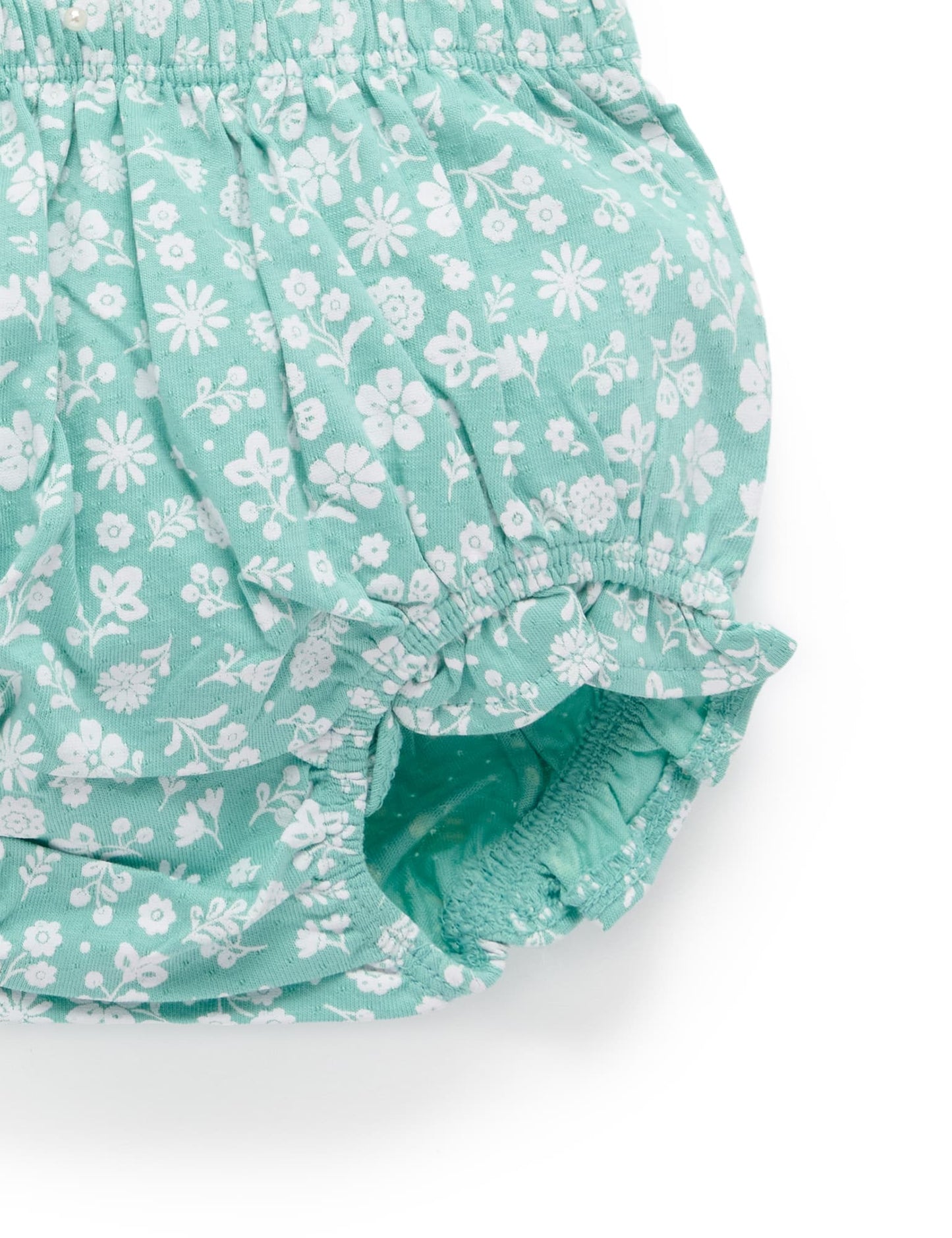 Two Piece Floral Embroidered Set | Cream + Teal