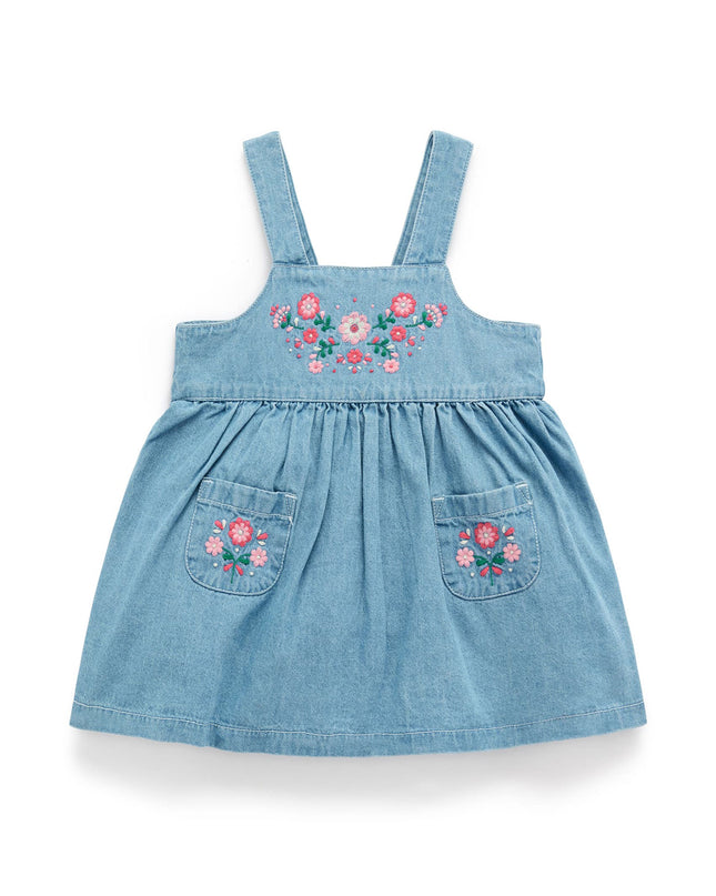 Floral Embroidered Denim Dress