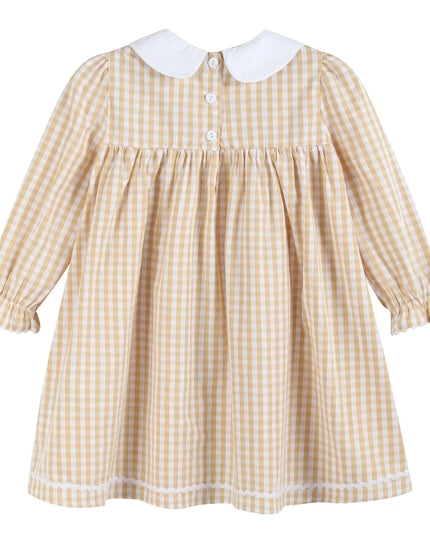 Light Brown Gingham Pumpkin Vine Dress
