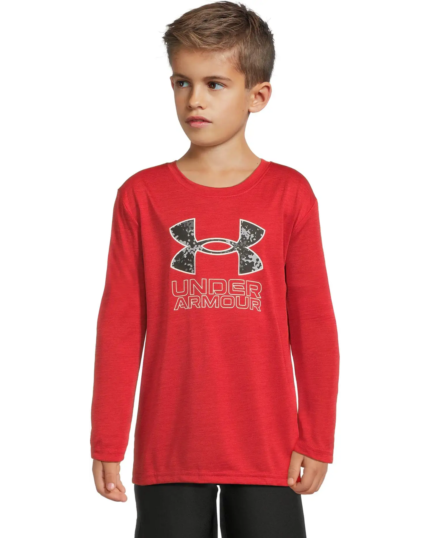 UA Long Sleeve Digital Logo Tee | Red