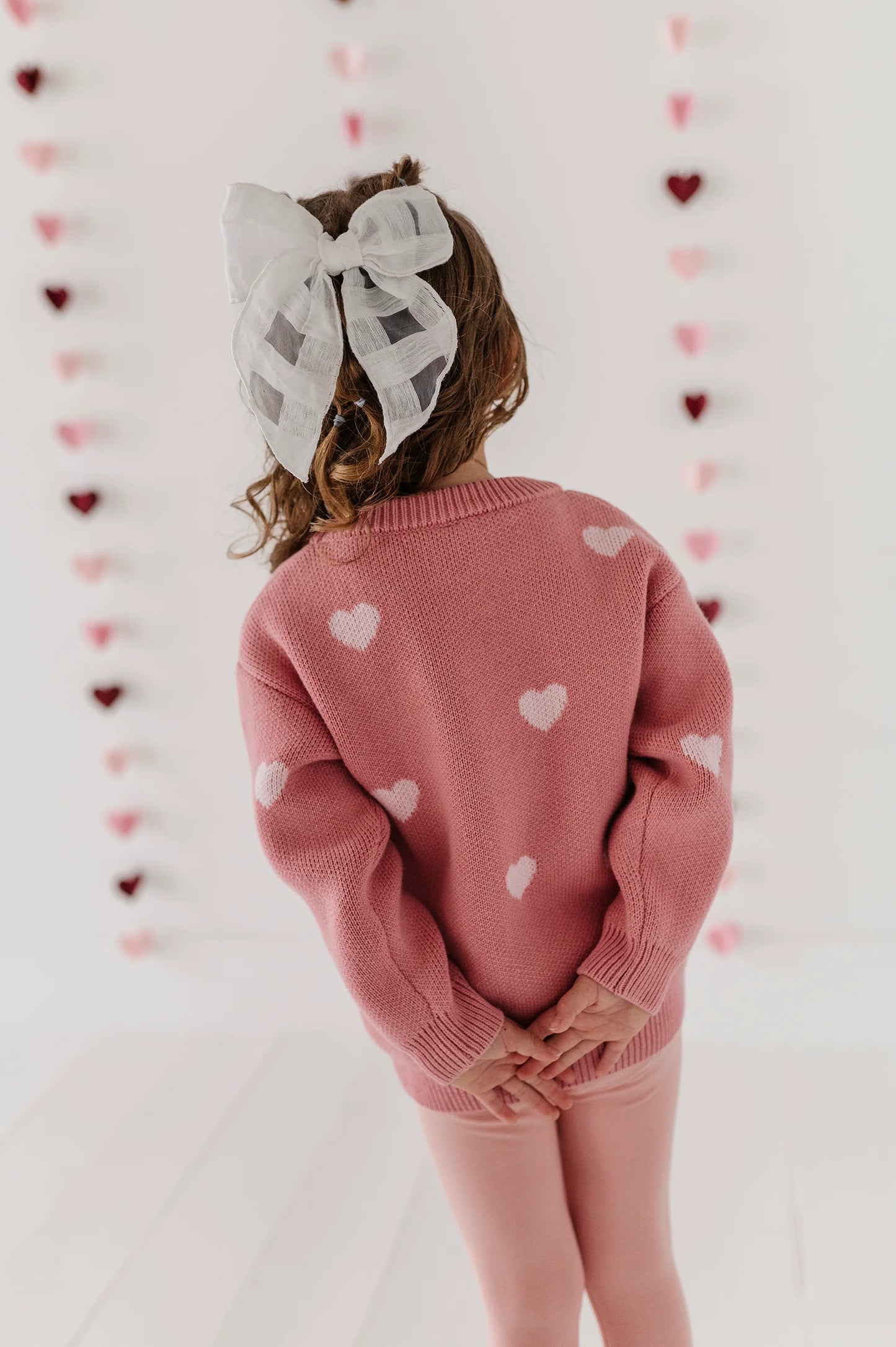 Pink Hearts Knit Sweater