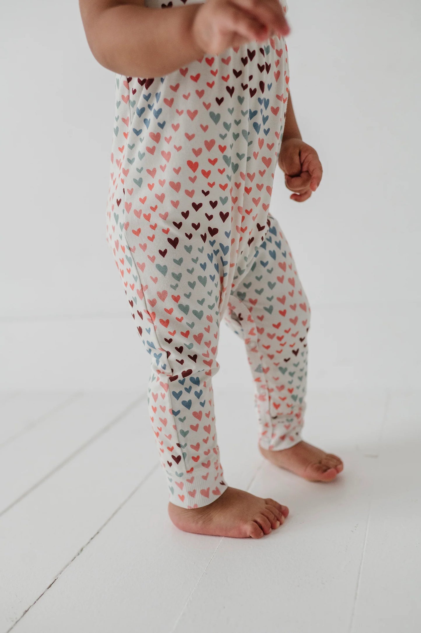 Rainbow Hearts Short Sleeve Romper