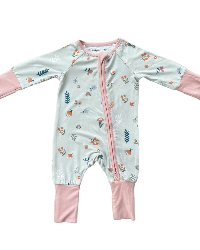 Botanical Long Sleeve Zip Romper