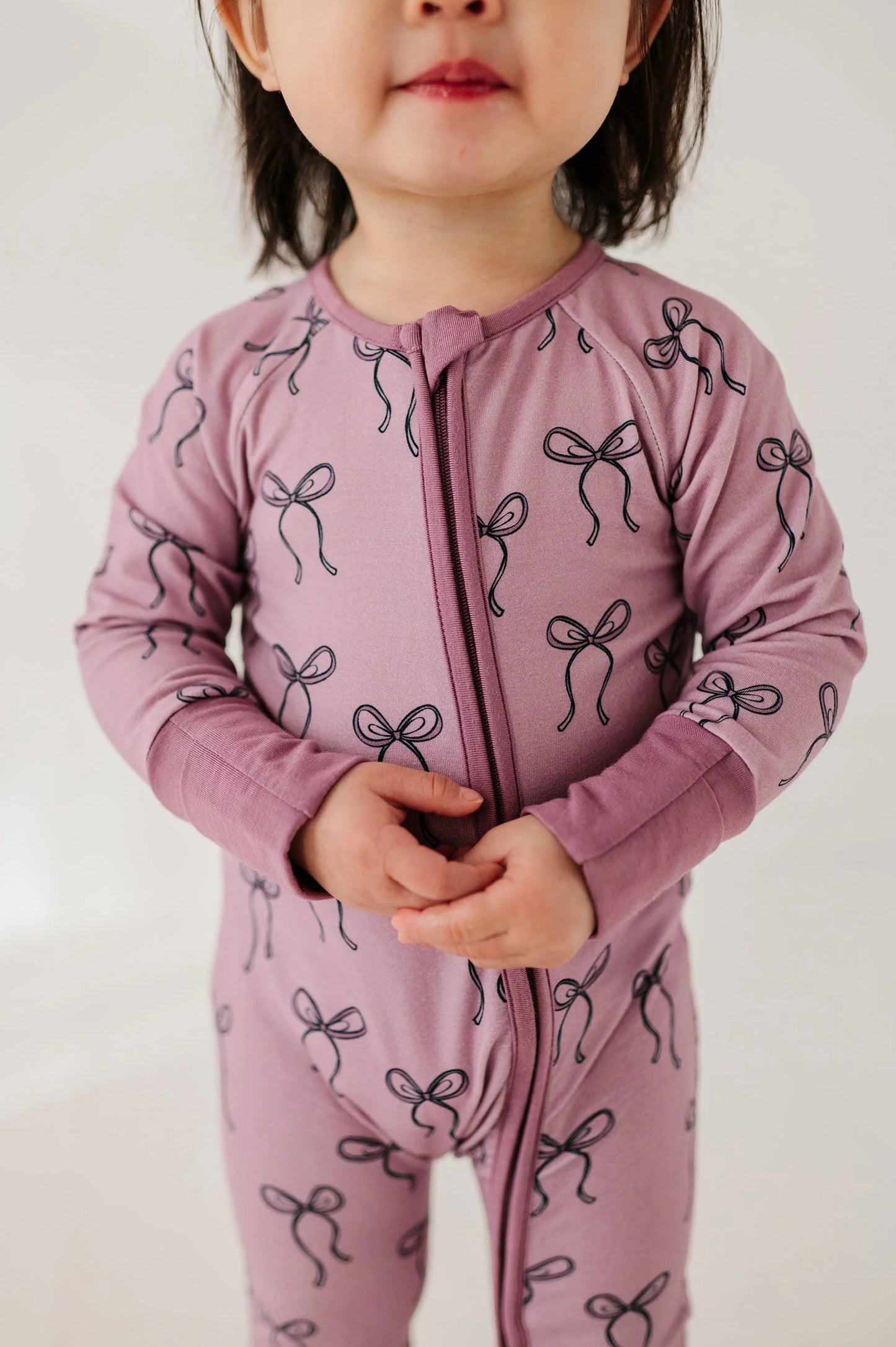 Long Sleeve Purple Zip Romper