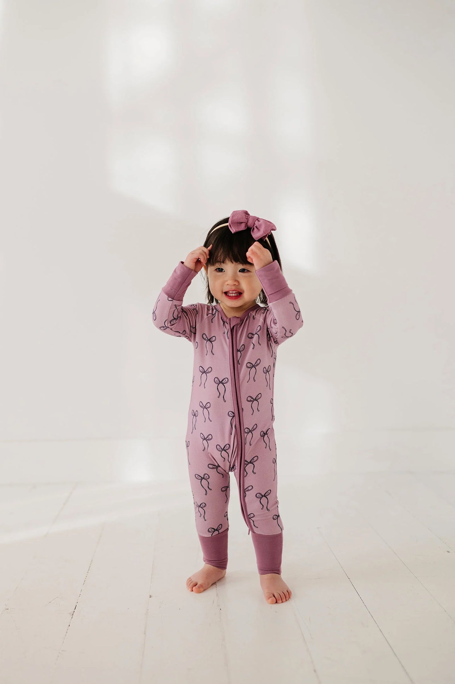 Long Sleeve Purple Zip Romper