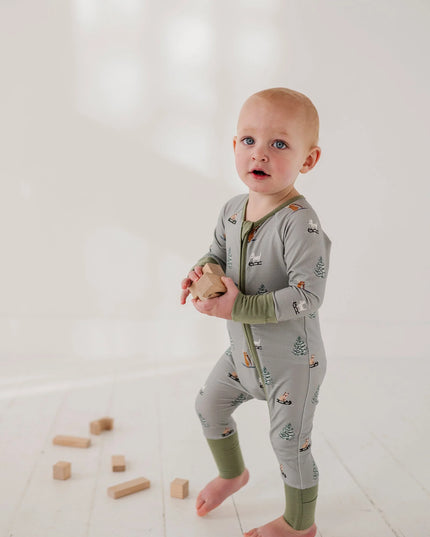 Sled Dogs Long Sleeve Zip Romper