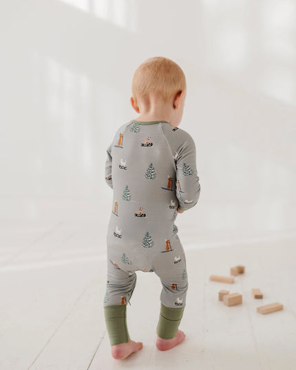 Sled Dogs Long Sleeve Zip Romper