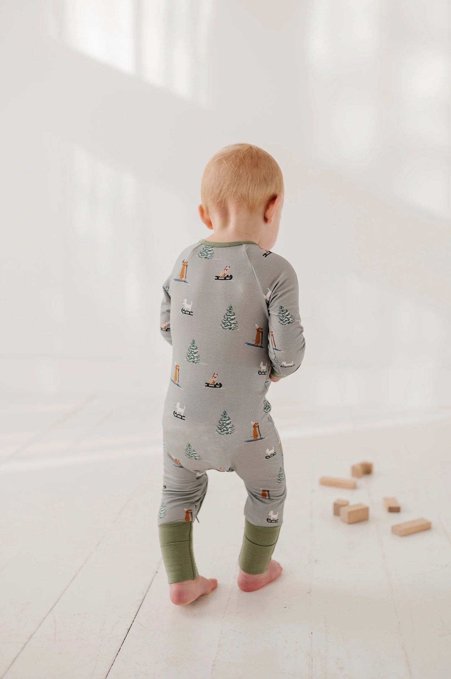 Sled Dogs Long Sleeve Zip Romper