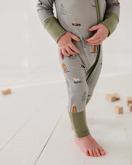 Sled Dogs Long Sleeve Zip Romper