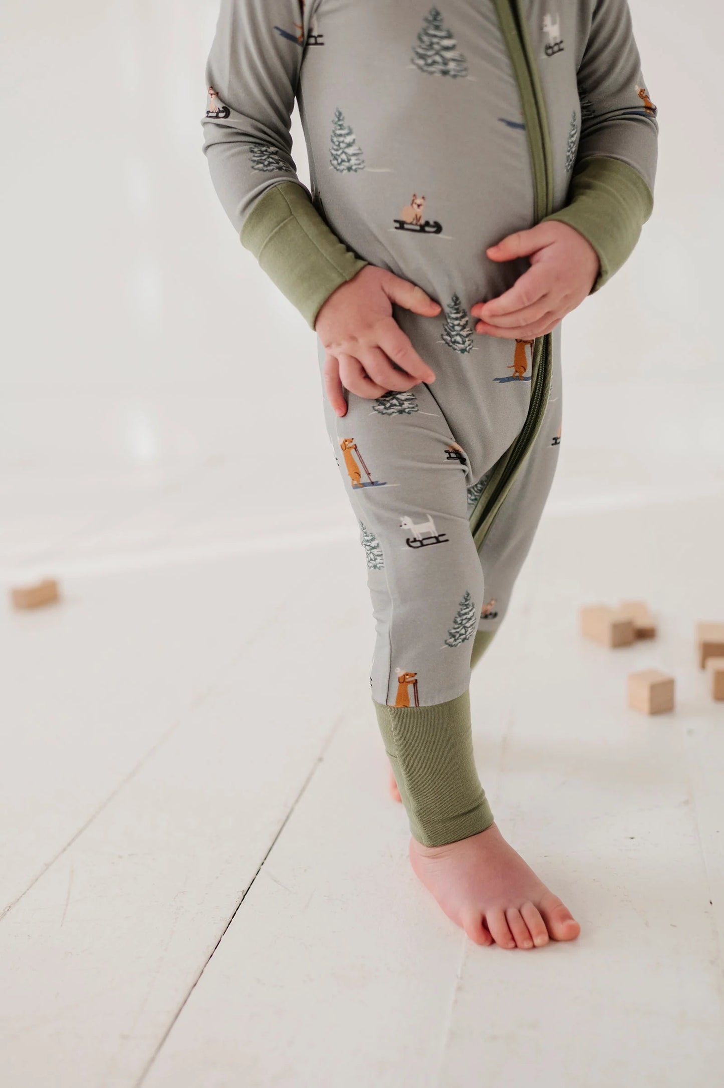 Sled Dogs Long Sleeve Zip Romper