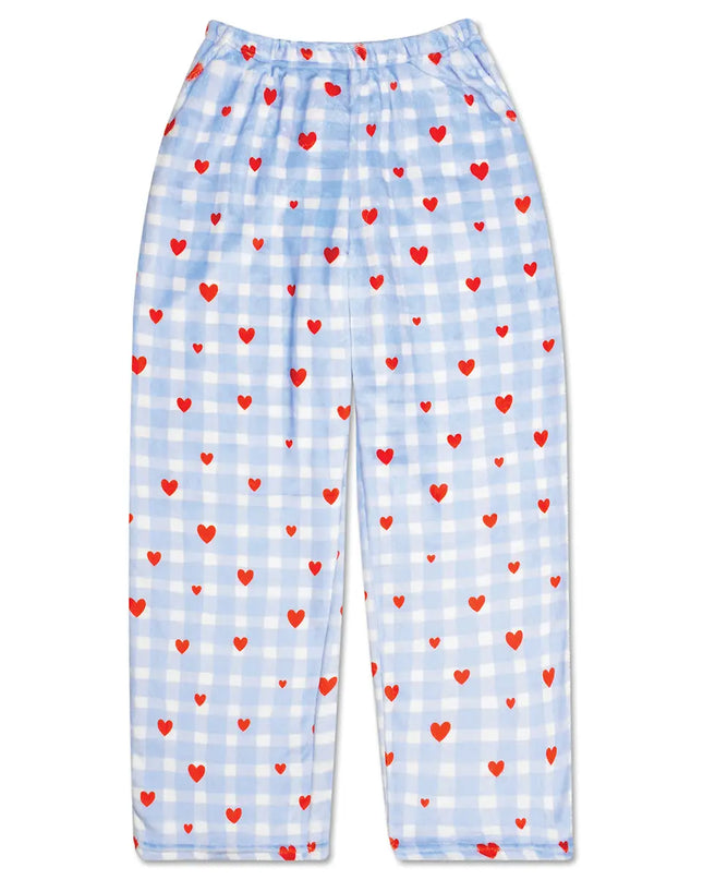 Gingham Hearts Plush Pants
