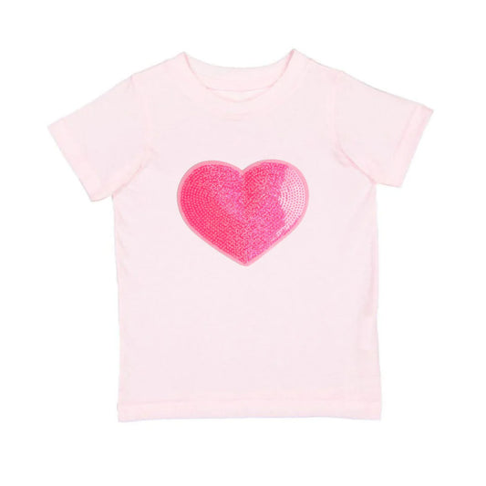 Heart Sequin Patch T-Shirt