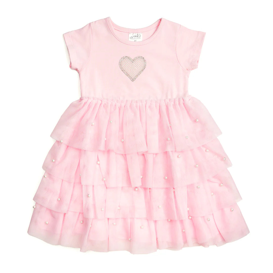 Pearl Heart Tiered Tutu Dress
