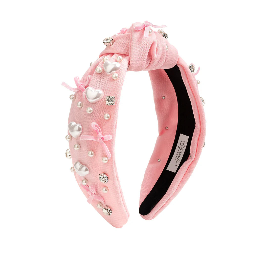 Pearl Heart Gemstone Headband