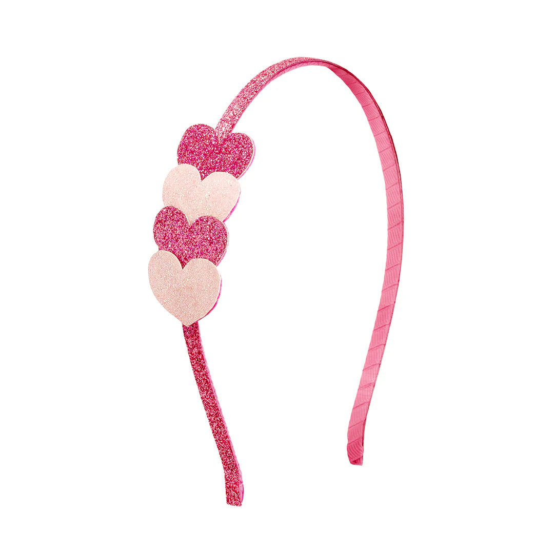 Pink Sparkle Hearts Valentine’s Headband