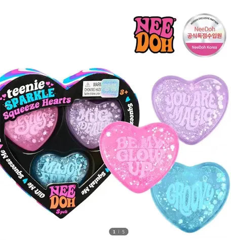 *Teenie Sparkle Squeeze Hearts