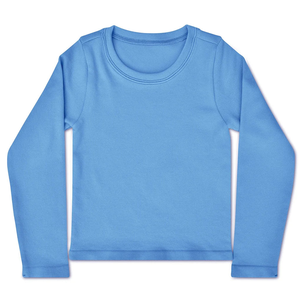 Ribbed Long Sleeve Shirt | Bright Blue