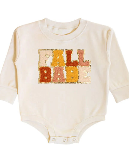 Fall Babe Patch Long Sleeve Romper