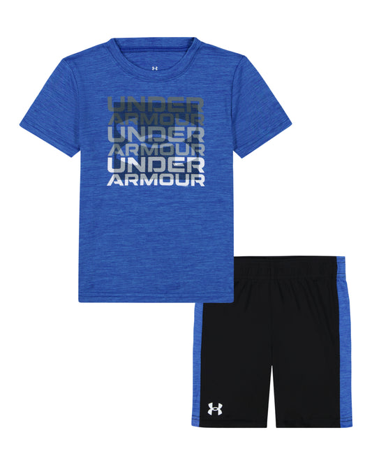 UA Tech Logo Shorts Set | Heather Blue | 12m-24m
