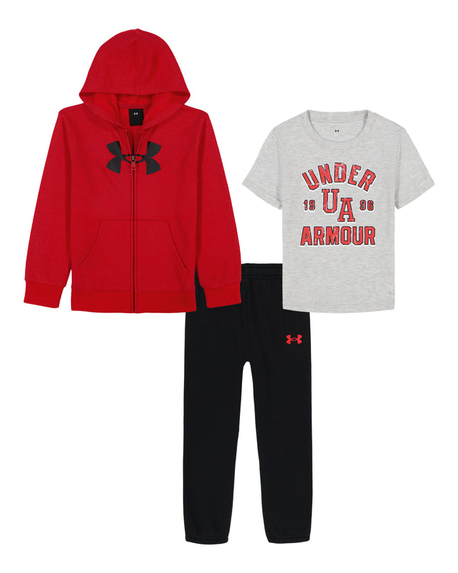 UA Rival 3PC Hoodie Set | Red 12-24M