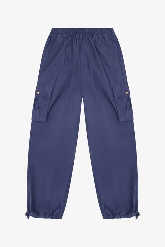 Rima Cotton Drawstring Cargo Pants | Navy