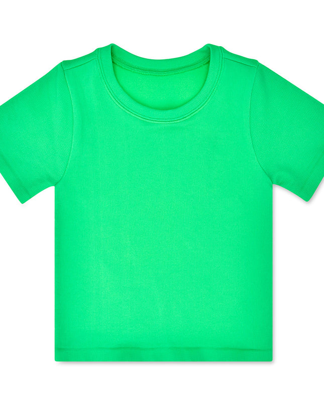 Ribbed Short Sleeve Shirt | Glam Green
