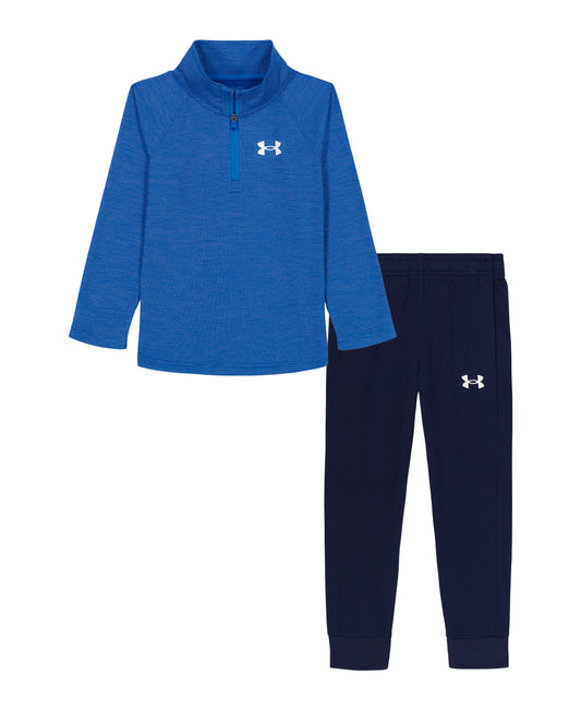UA 1/4 Zip Blue Atlantis Textured Set 4-7