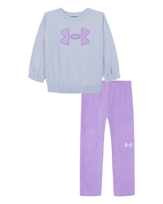 UA Rib Velour Tunic Set | Blue Calm 12-24M
