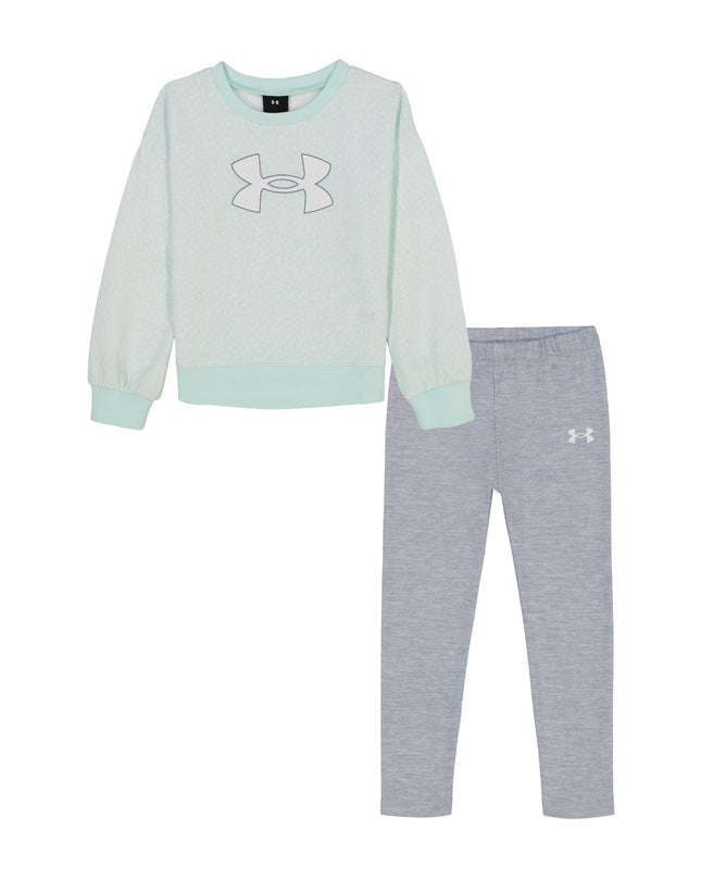 UA Printed Crewneck Set | Seaglass Blue 4-6X