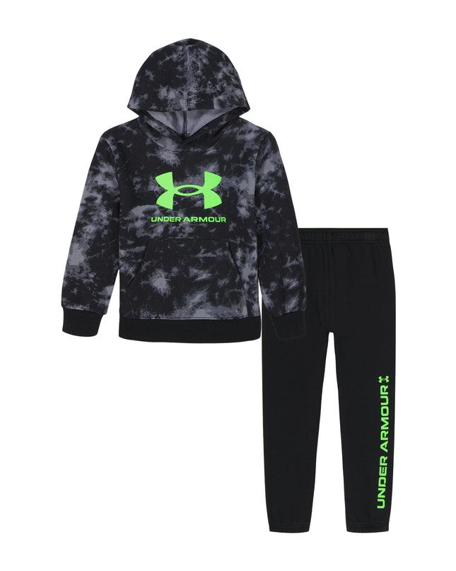 UA Black Smoke / Hyper Green Hoodie Set