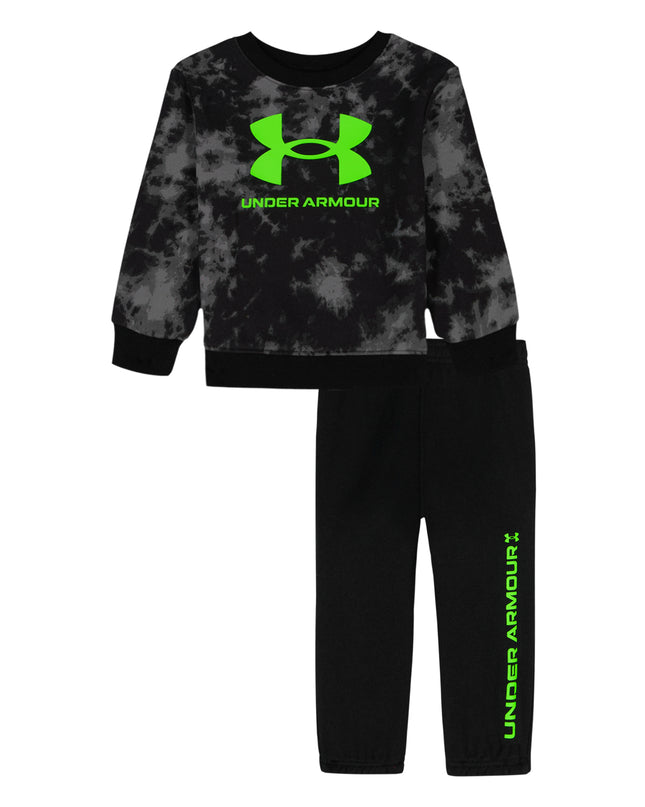 UA Black Smoke / Hyper Green Crewneck Set