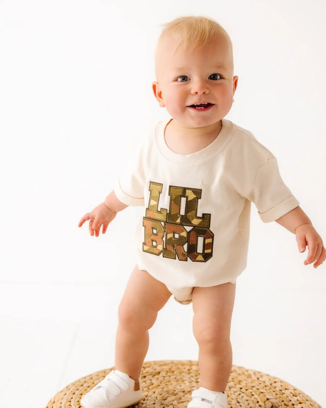 Lil Bro Camo Patch Romper