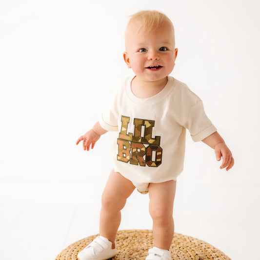 Lil Bro Camo Patch Romper