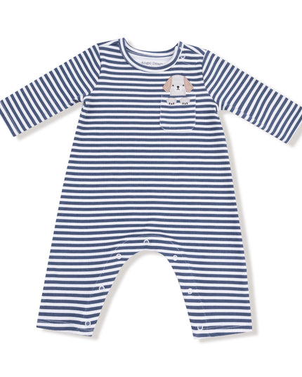 Long Sleeve Snap Shoulder Romper | Puppy