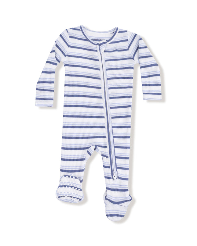 Vintage Stripe 2 Way Zipper- Blue/Ivory
