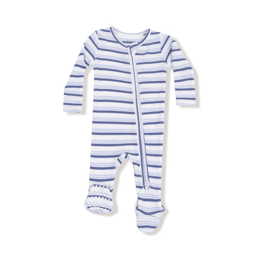 Vintage Stripe 2 Way Zipper- Blue/Ivory