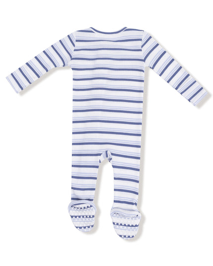 Vintage Stripe 2 Way Zipper- Blue/Ivory