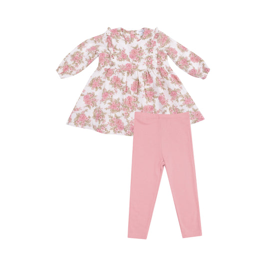 Heirloom Bouquets Ruffle Dress and Leggings