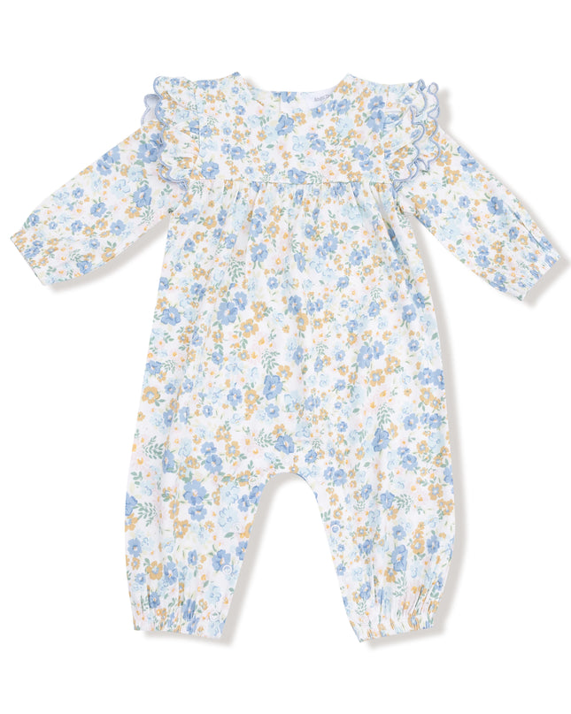 Sweet Rose Calico Ruffle Romper