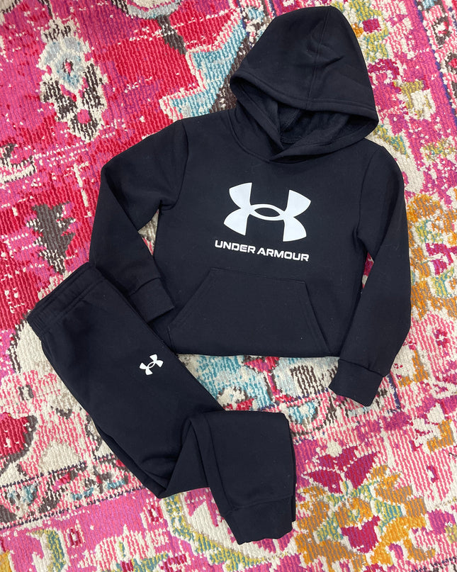 UA Big Logo Black Hoodie Set 4-7